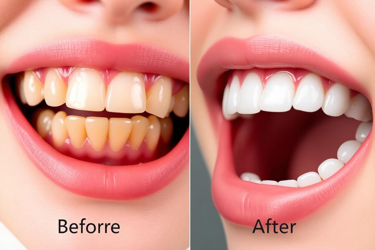 Before and after teeth whitening and alignment result at Dr. Khanghwal Dental Clinic, Mohali
