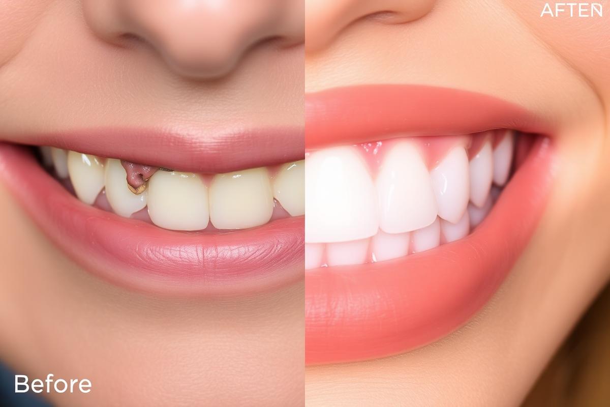 Before and after cosmetic veneers smile makeover at Dr. Khanghwal Dental Clinic